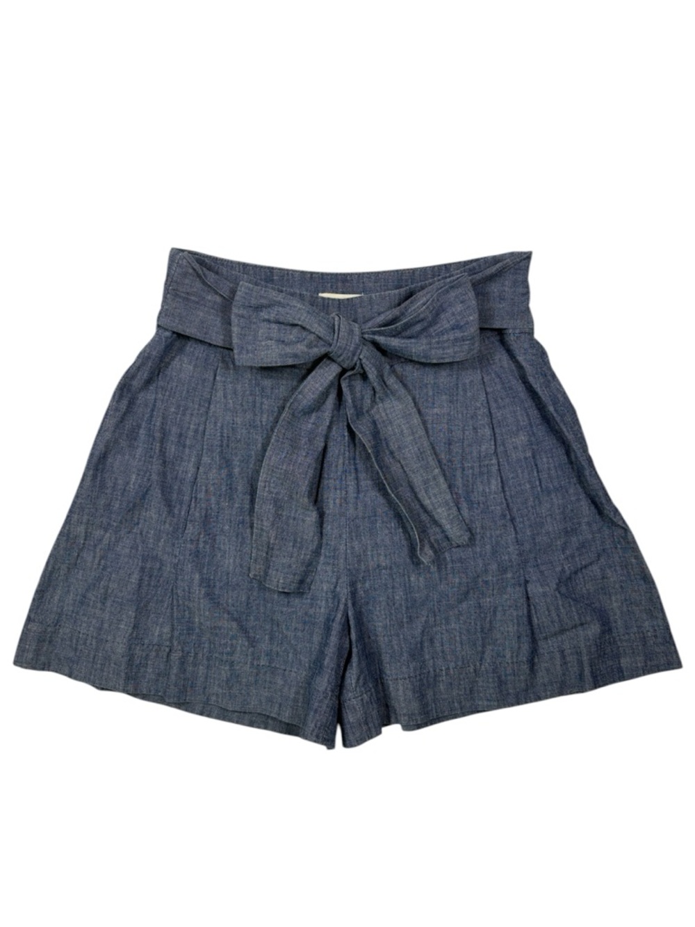 NWT J. Crew Chambray High Blue High-Waist Tie-Belt Shorts